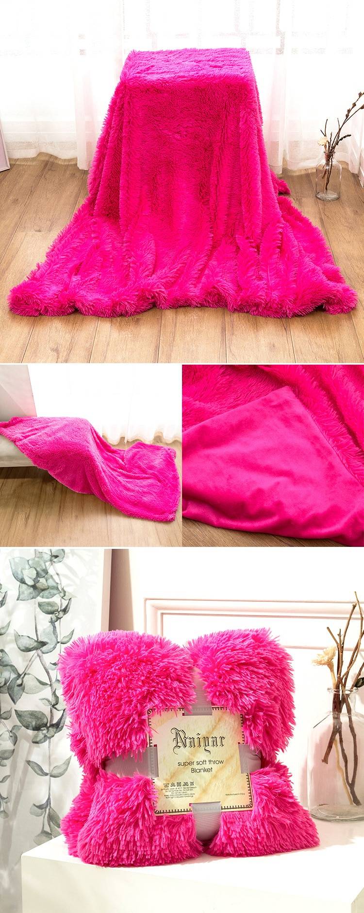 Soft Fluffy Throw Blanket for Bed