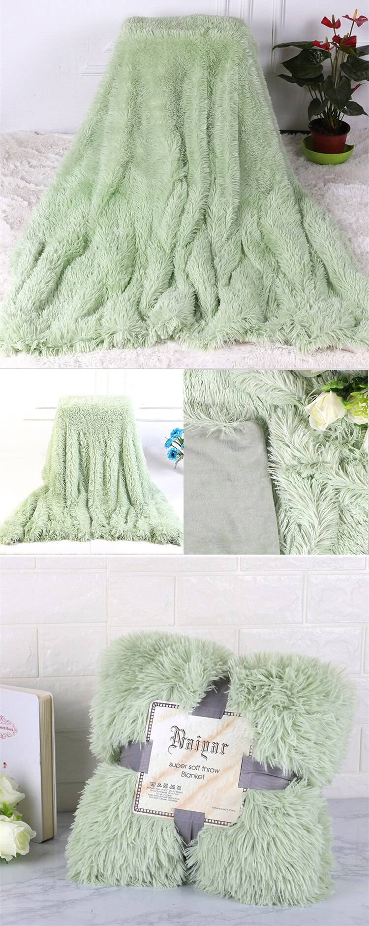 Soft Fluffy Throw Blanket for Bed