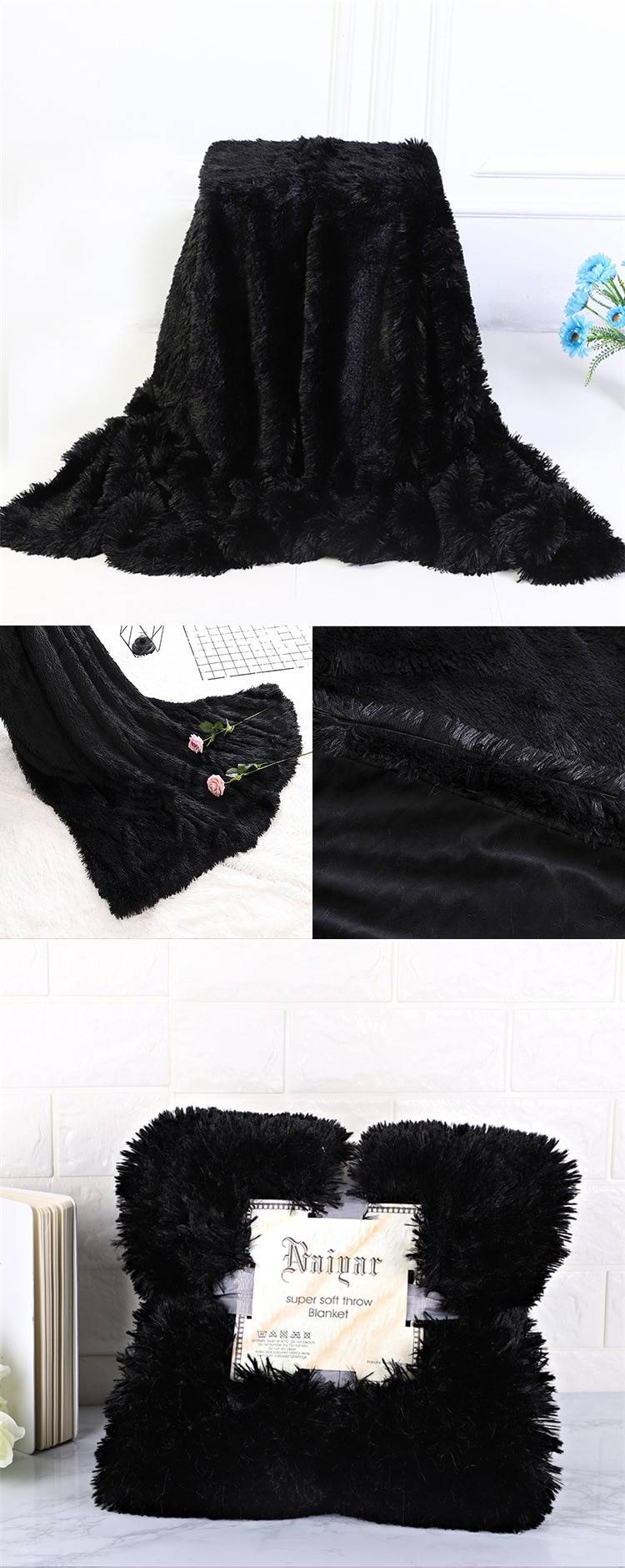 Soft Fluffy Throw Blanket for Bed