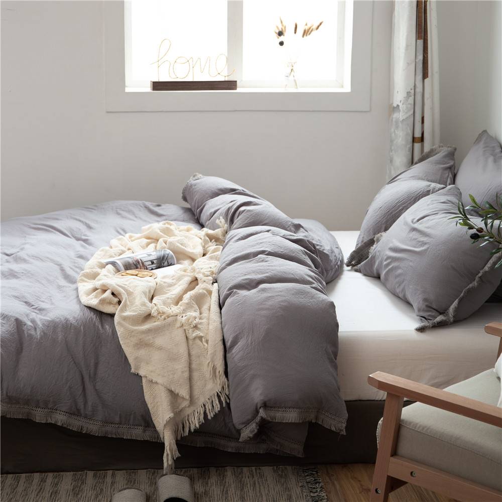 Fringed Tassel Duvet Cover (2 colors)