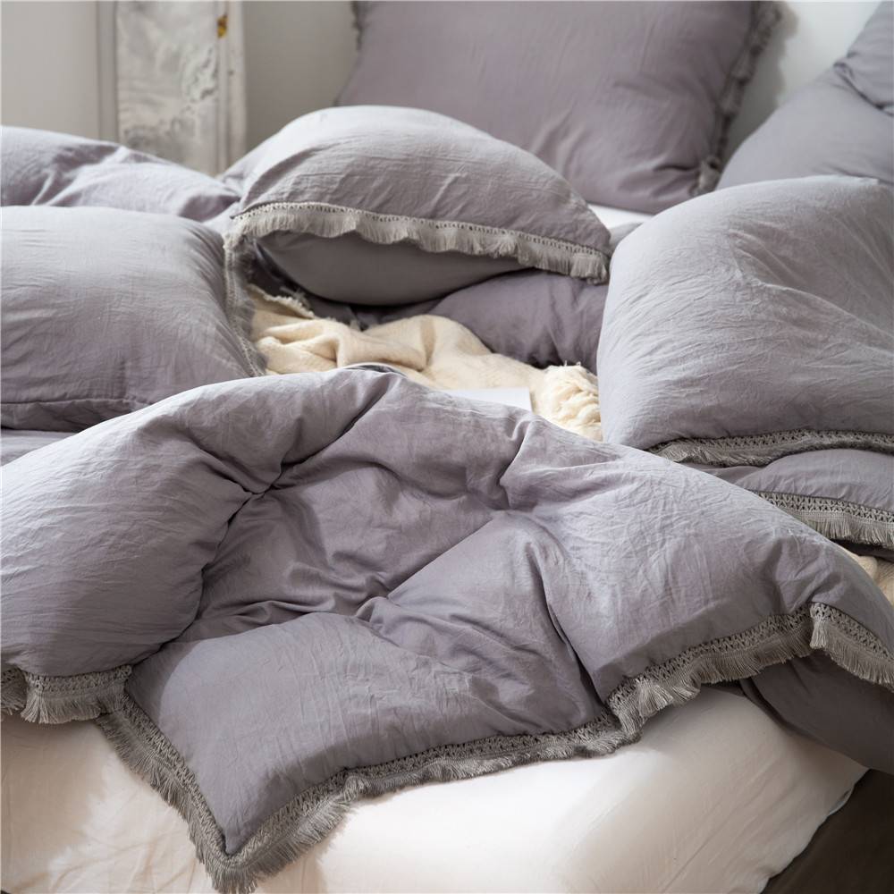 Fringed Tassel Duvet Cover (2 colors)