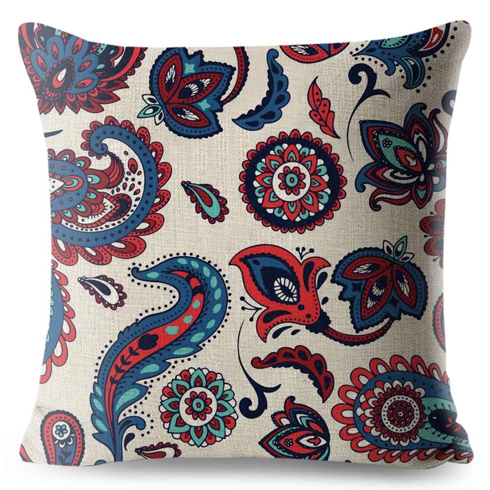 bohemian white paisley pillow case