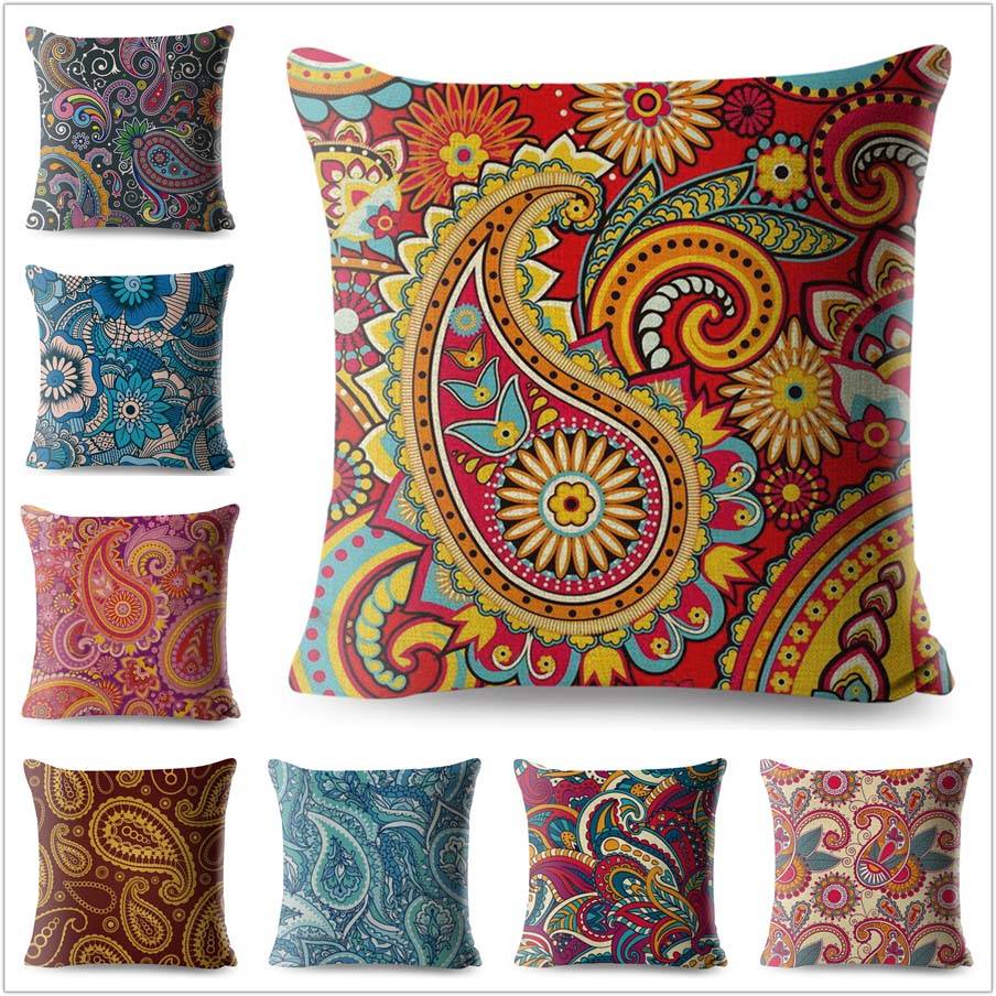 bohemian paisley pillow case designs 