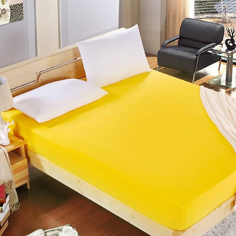 Micro Polyester Fitted Sheet With Four Elastic Corners Yellow