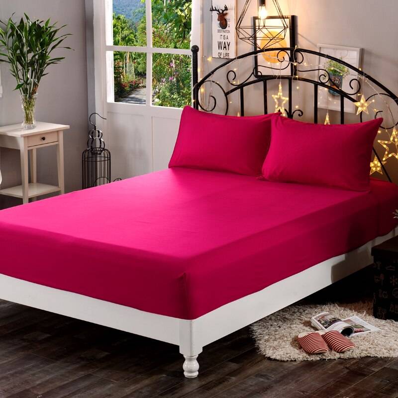 Pink Twin/XL Size Fitted Sheet,4 Way Stretch Fits Standard and Air Bed  Mattress