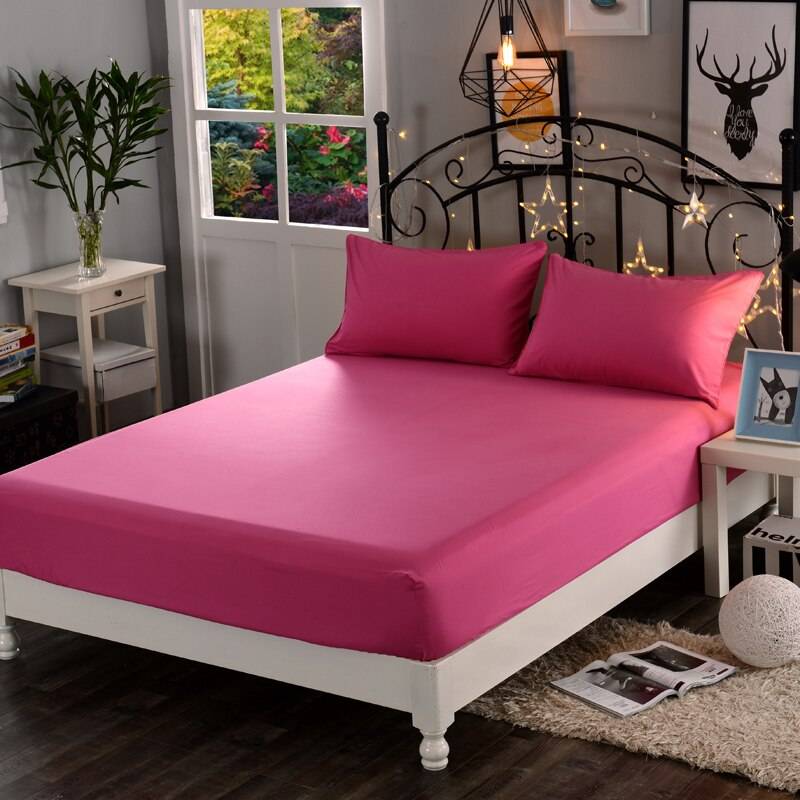 Pink Twin/XL Size Fitted Sheet,4 Way Stretch Fits Standard and Air Bed  Mattress