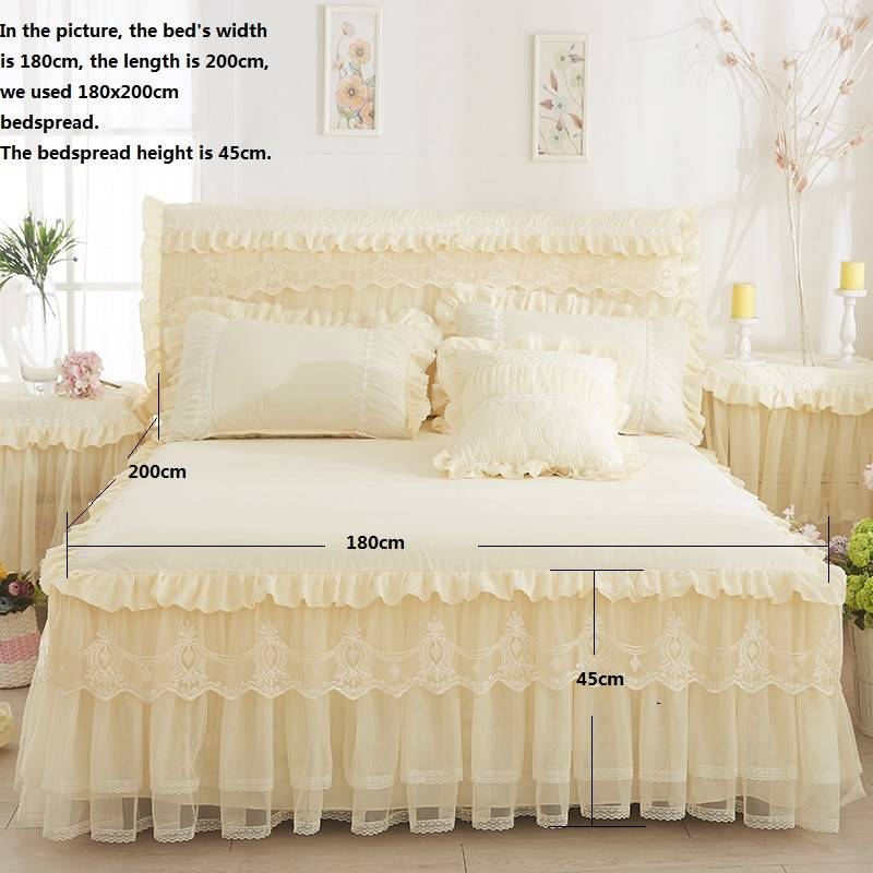 Boudoir Style Princess Ruffled Bed Skirt Bedding Accessories