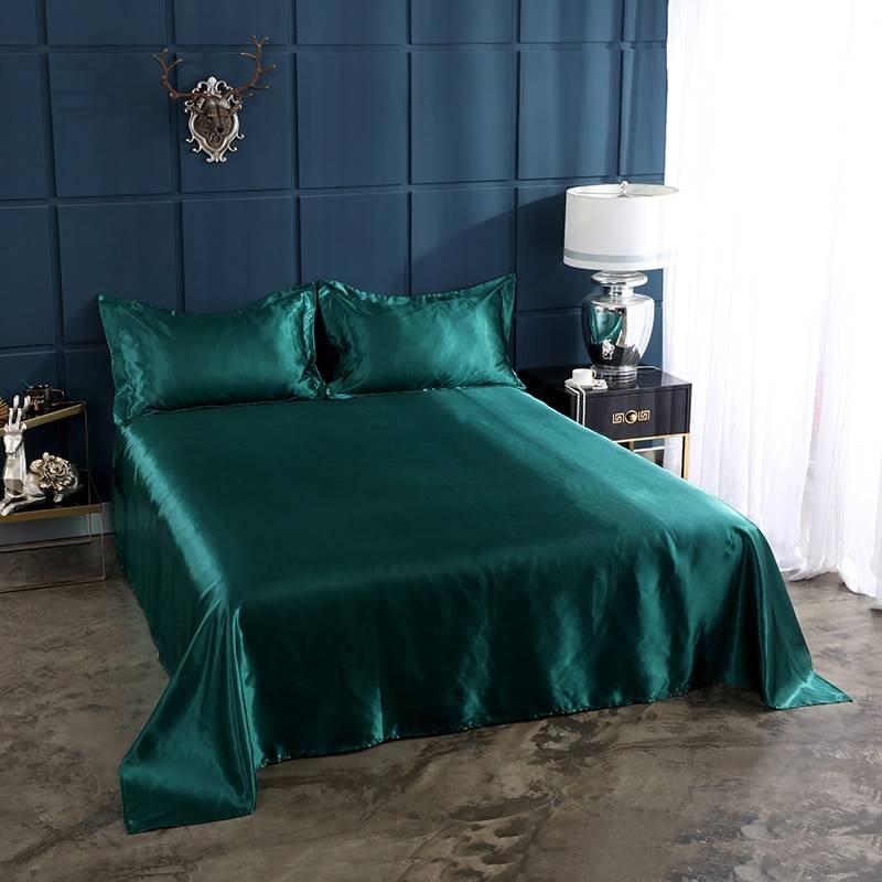 Luxury Amazonia Green Satin Silk Bedding Set Luxury Duvet Covers