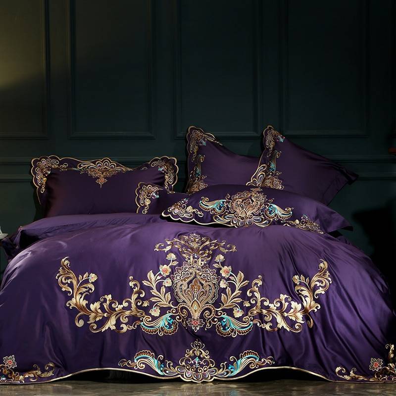 Royal Lavandula Egyptian Cotton Bedding Set Luxury Duvet Covers