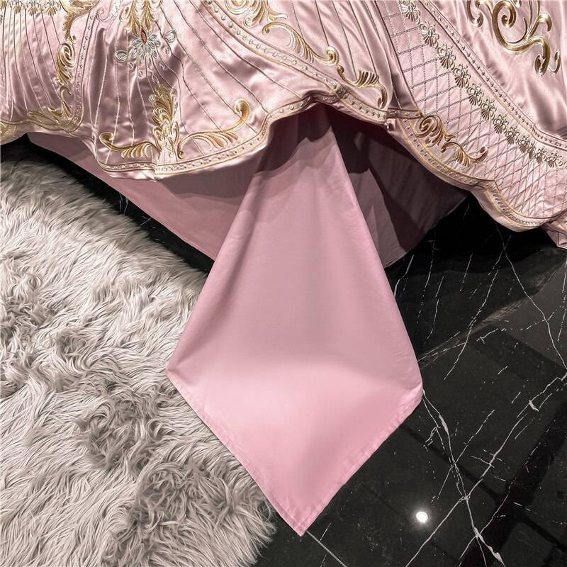 Luxury Royal Sateen Silk Cotton Embroidered Bedding Set Luxury Royal Sateen Silk Cotton Embroidered Bedding Set