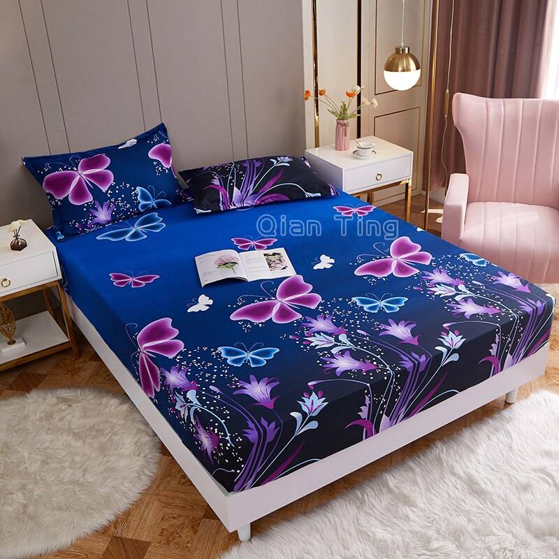 Polyester Printed Fitted Sheet Mattress Cover