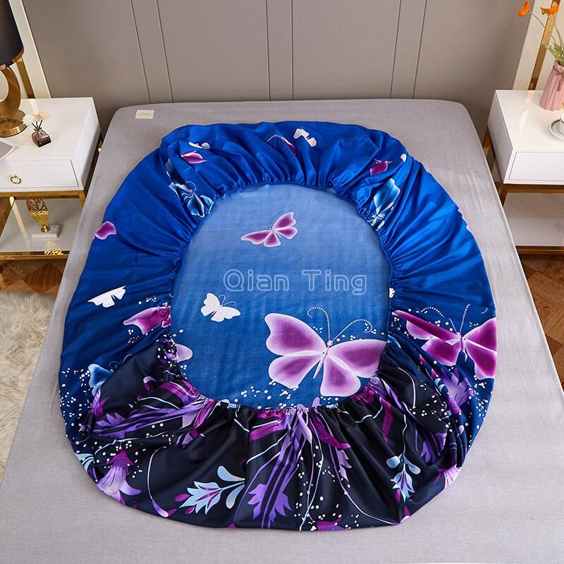 Polyester Printed Fitted Sheet Mattress Cover