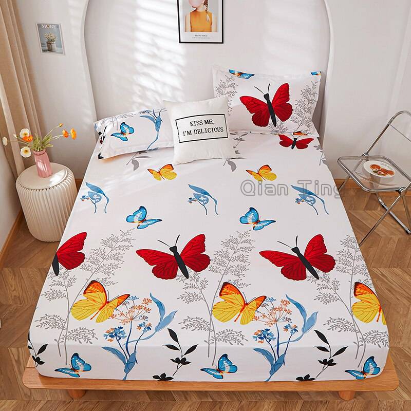 Polyester Printed Fitted Sheet Mattress Cover