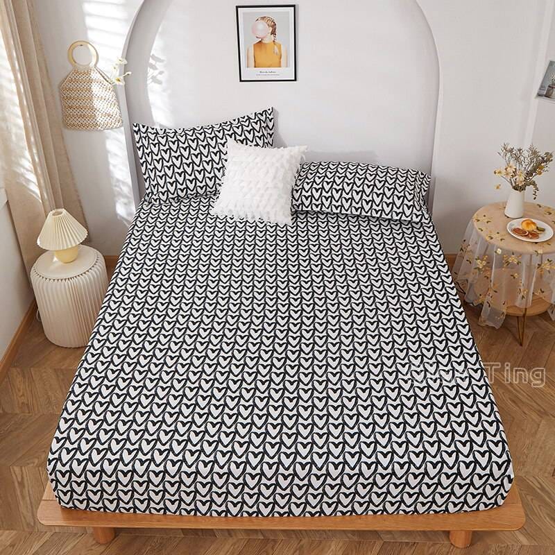 Polyester Printed Fitted Sheet Mattress Cover