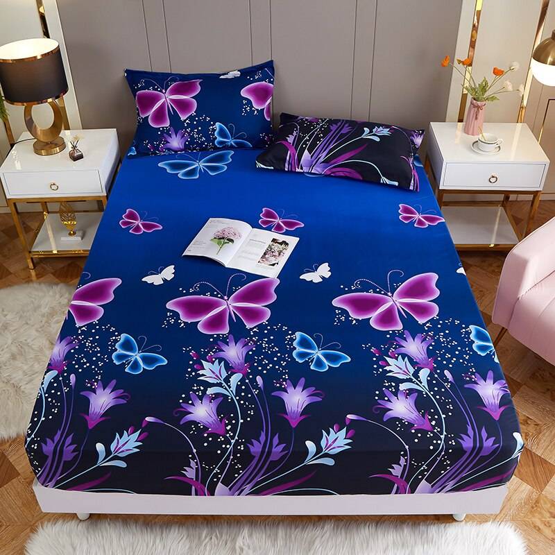 Polyester Printed Fitted Sheet Mattress Cover