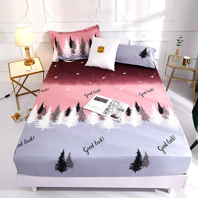 Polyester Printed Fitted Sheet Mattress Cover