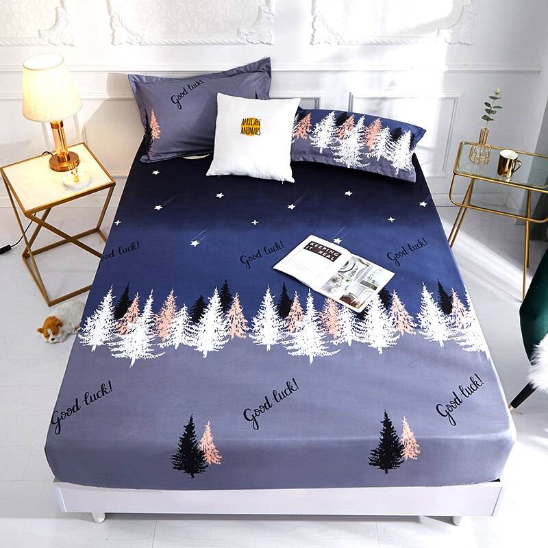 Polyester Printed Fitted Sheet Mattress Cover