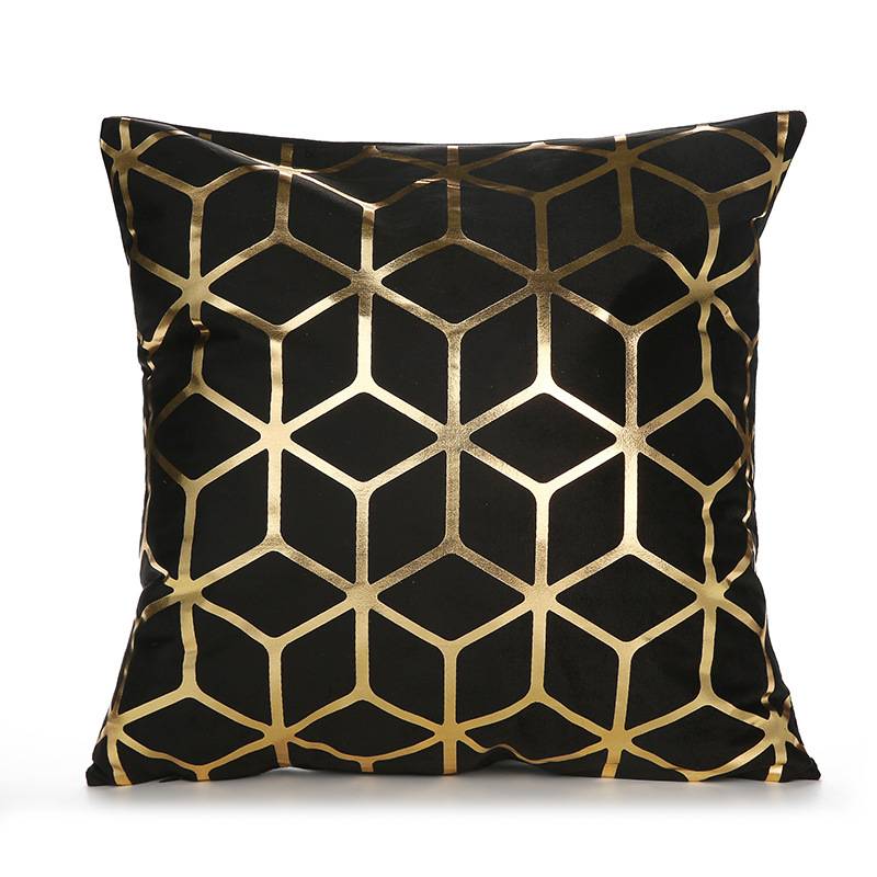 Gold & Black Pillowcase European Retro Style Sofa Cushion Cover