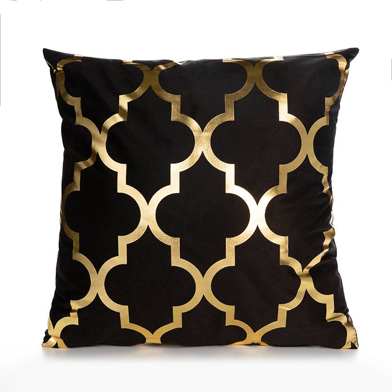 Gold & Black Pillowcase European Retro Style Sofa Cushion Cover