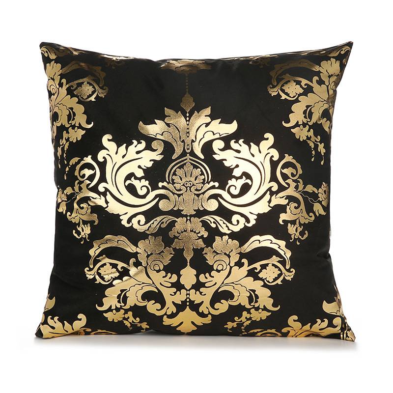 Gold & Black Pillowcase European Retro Style Sofa Cushion Cover