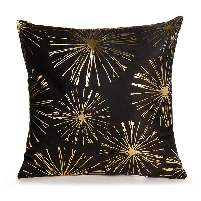 Stamping Golden Pillowcase Retro European Style Sofa Cushion Covers Happy New Year
