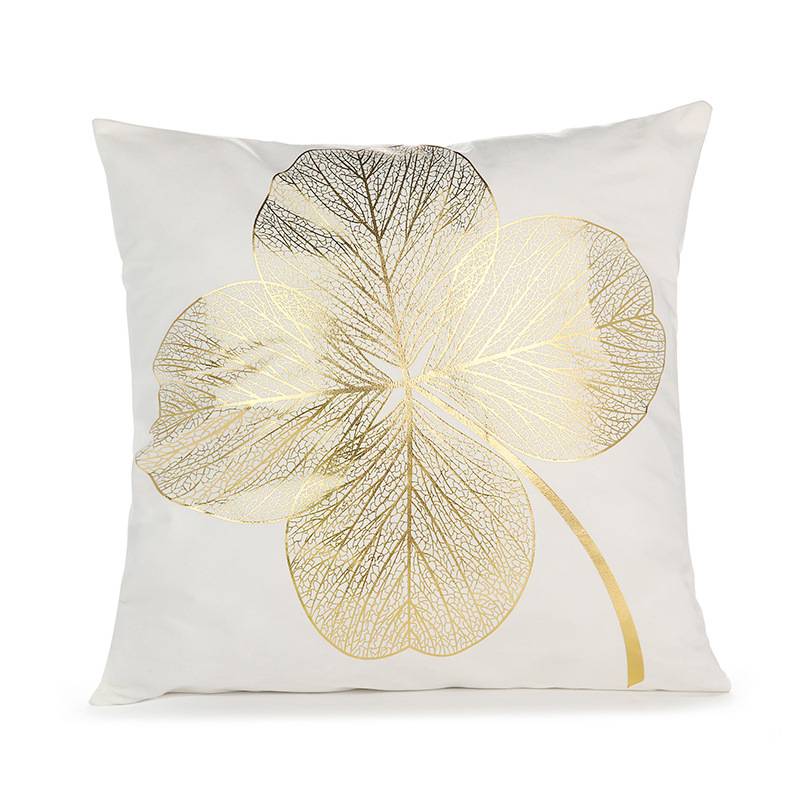 45cm White Golden leaf Pillowcase Retro European Style Sofa Cushion Covers 