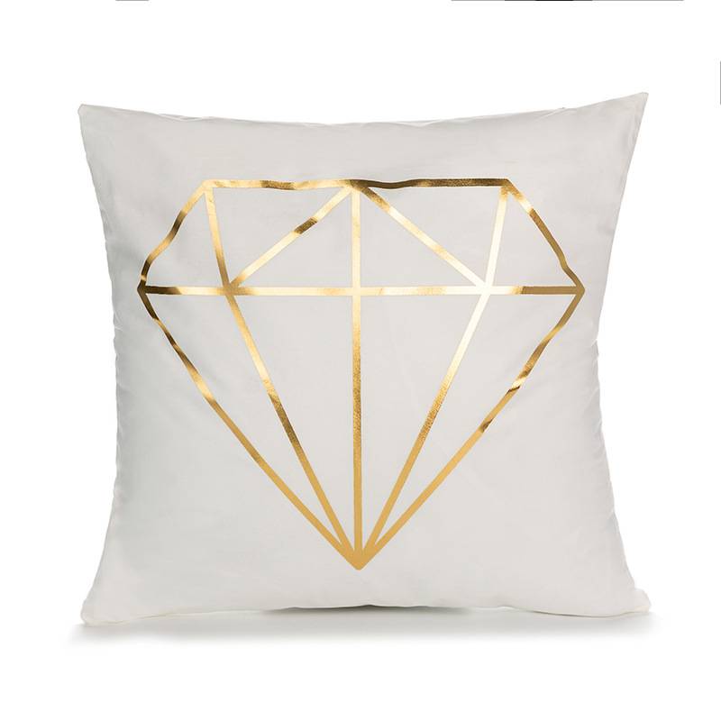 45cm 45cm White Golden Diamond Pillowcase Retro European Style Sofa Cushion Covers 