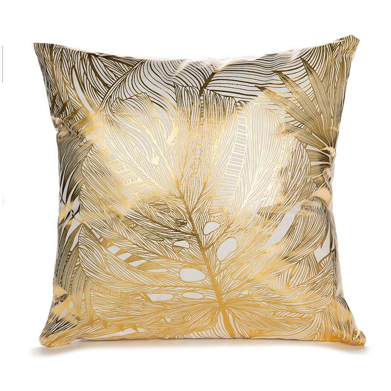 45cm Stamping Gold Pillowcase Leaf Patern Retro European Style Sofa Cushion Covers
