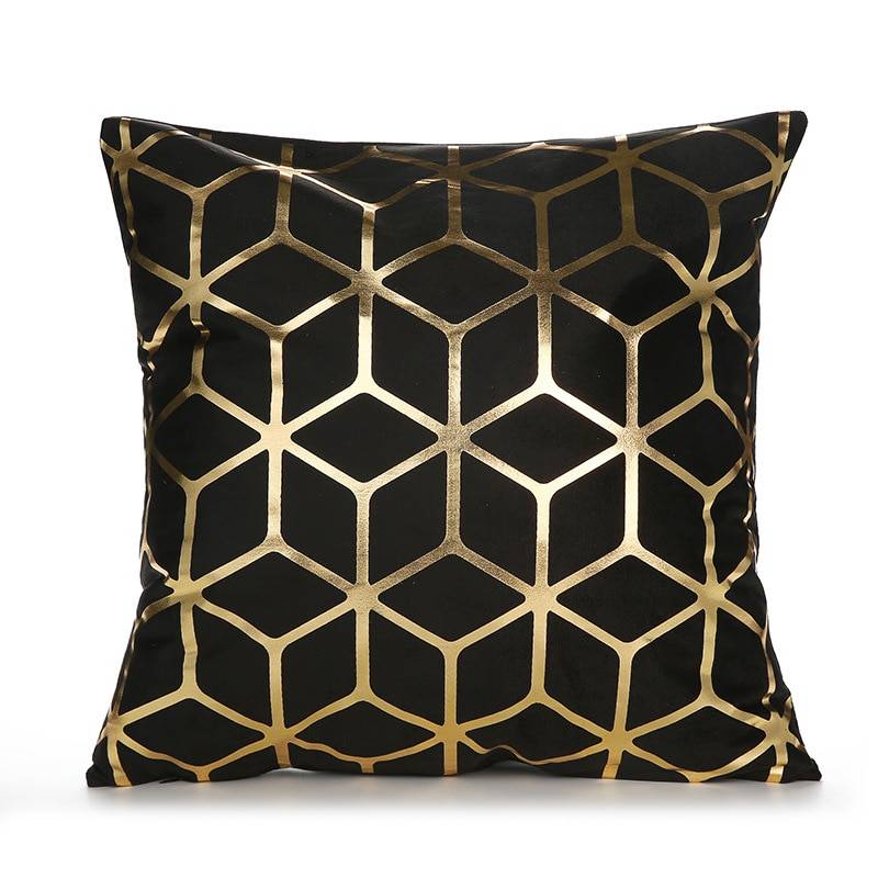 45cm Stamping Gold Pillowcase Retro European Style Sofa Cushion Cover Home Decorative Short Plush Pillow Cover Cushion Bed Car Throw Pillow Sham Covers