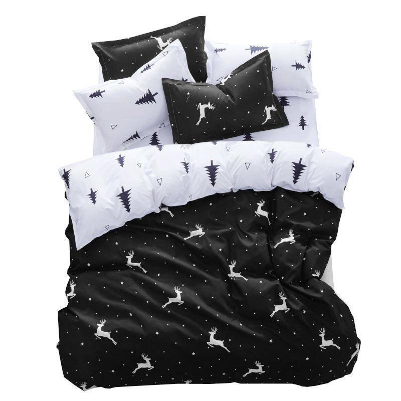 Black and White Pine Tree Bedding Set Black and White Duvet Cover