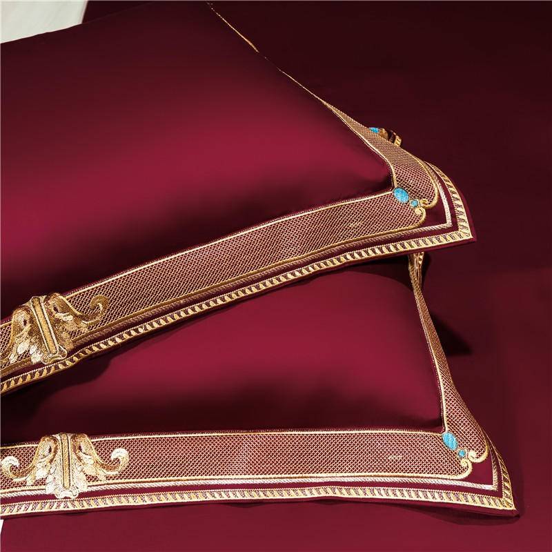 Golden Embroidery Luxury Royal Bedding Set -Premium Egyptian Cotton Golden Embroidery Luxury Royal Bedding Set -Premium Egyptian Cotton