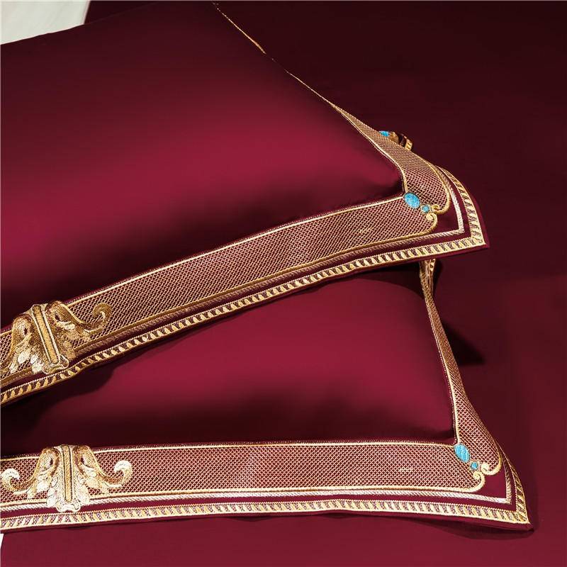 Golden Embroidery Luxury Royal Bedding Set -Premium Egyptian Cotton Luxury Duvet Covers