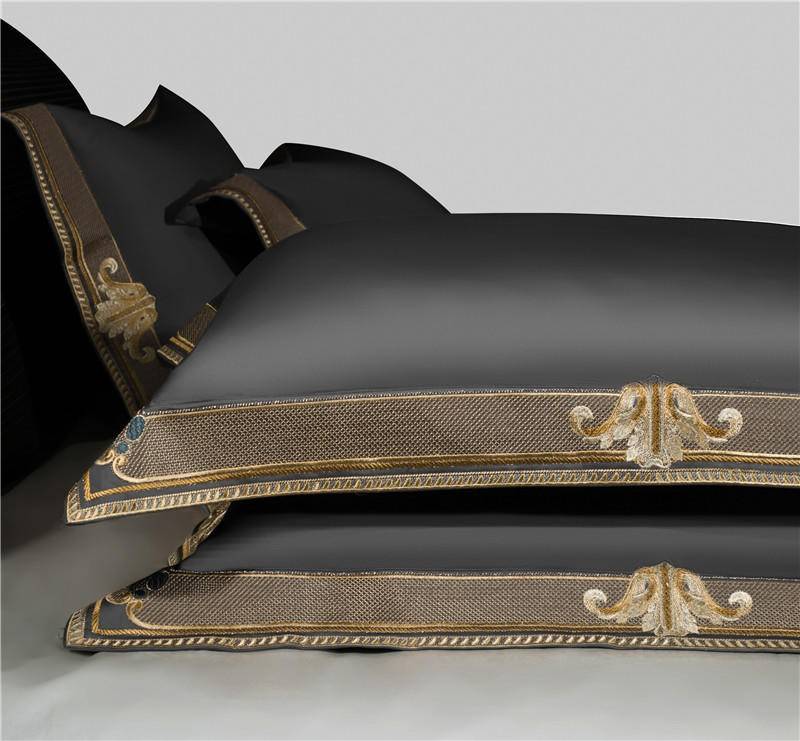 Golden Embroidery Luxury Royal Bedding Set -Premium Egyptian Cotton Golden Embroidery Luxury Royal Bedding Set -Premium Egyptian Cotton