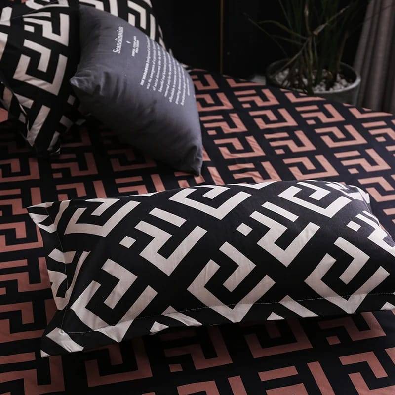 Luxury Soft Black and White Geometric Bedding Set Black and White Duvet Cover