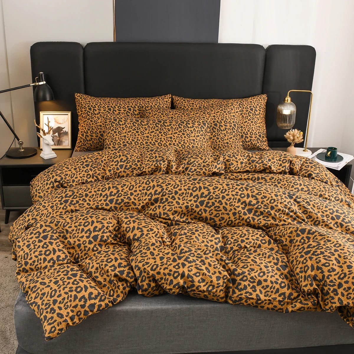 3Pcs Leopard Pattern 100% Cotton Bedding Set