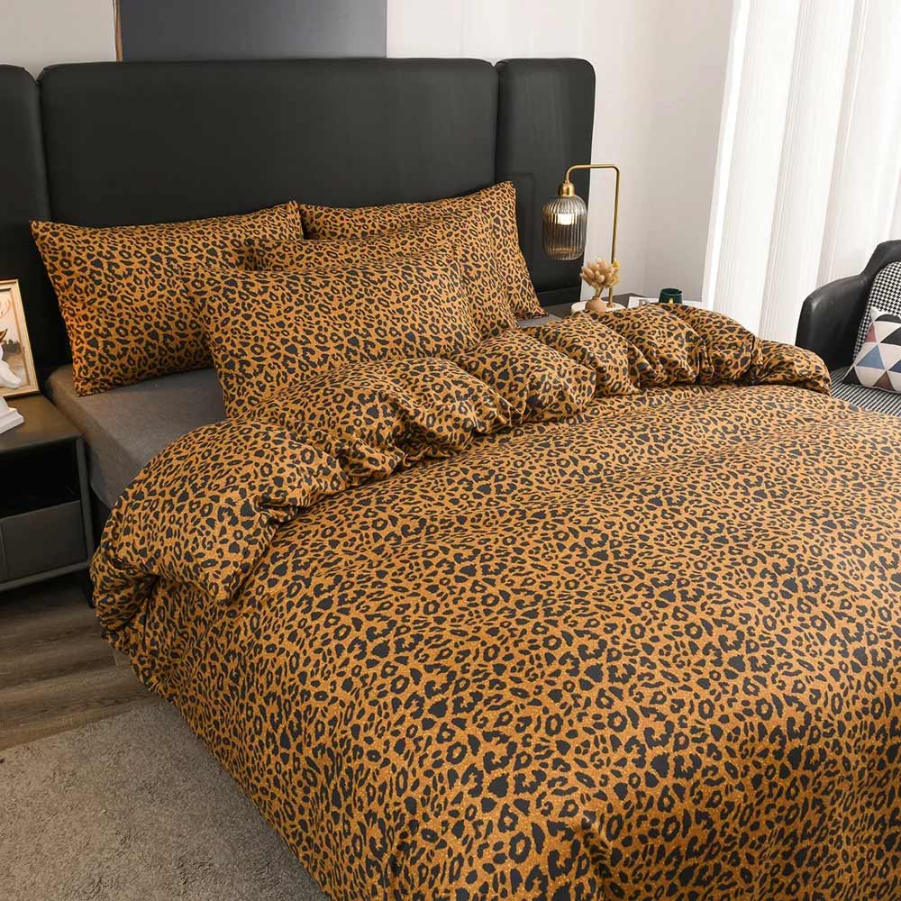 3Pcs Leopard Pattern 100% Cotton Bedding Set