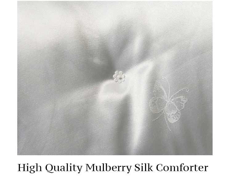 100% Mulberry Silk Comforter with Floral Design