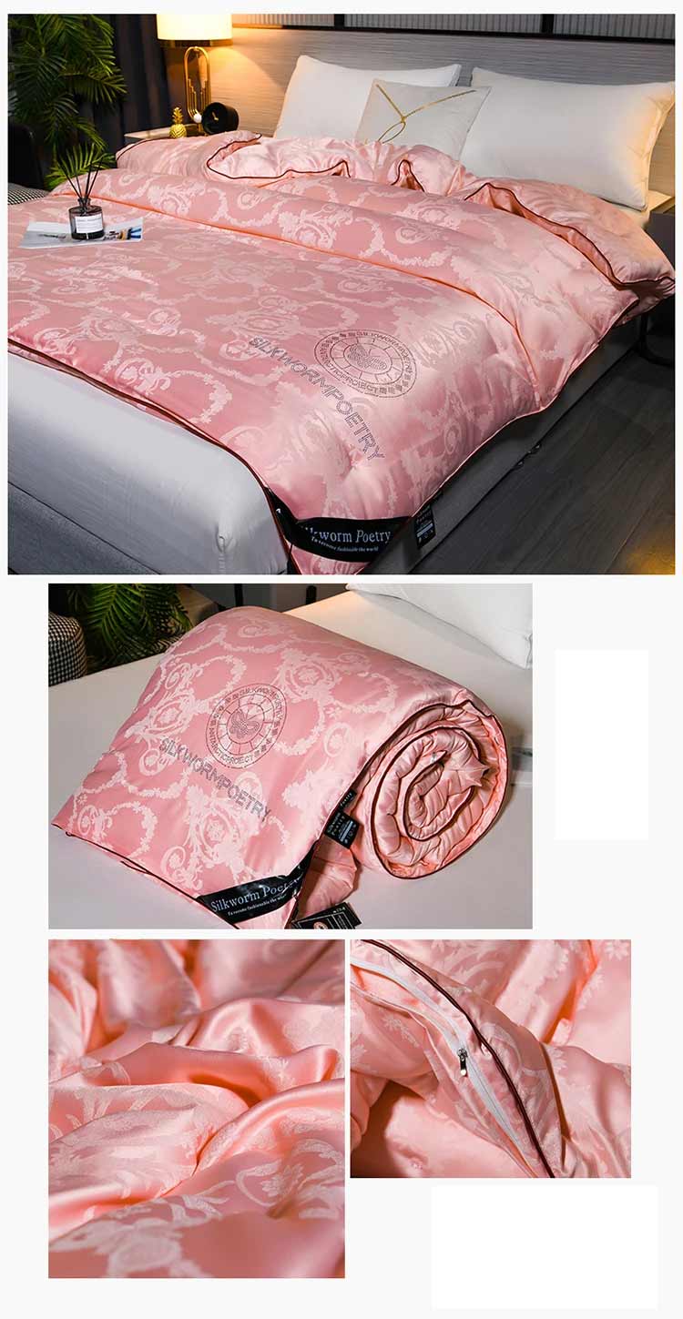 100% Mulberry Silk Comforter with Floral Design