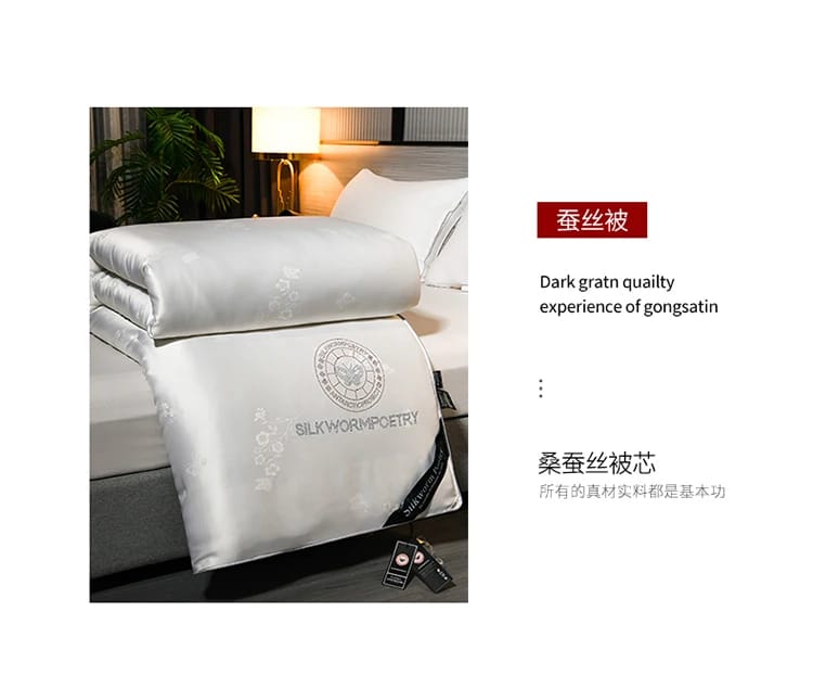100% Mulberry Silk Comforter with Floral Design