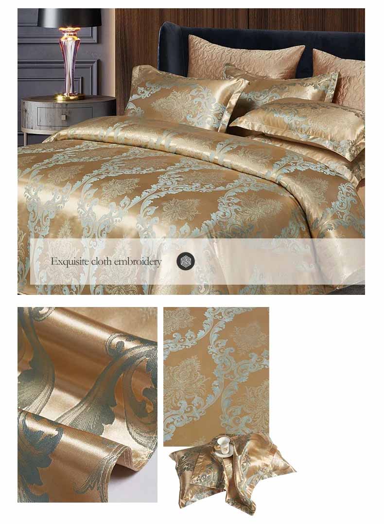 Ivory Wedding Bedding Set Jacquard Satin Silk Duvet Cover Luxury Duvet Covers