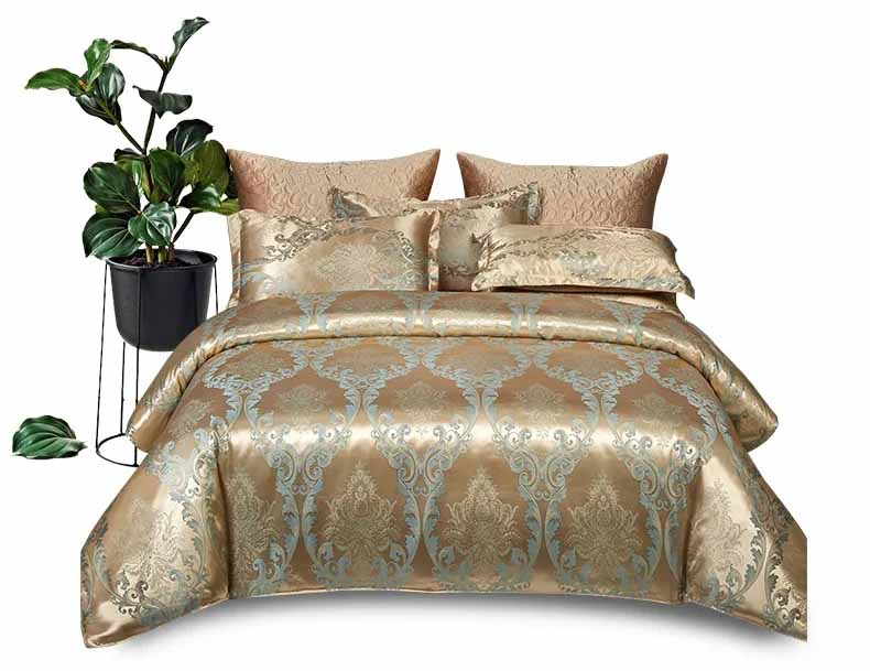Ivory Wedding Bedding Set Jacquard Satin Silk Duvet Cover Luxury Duvet Covers