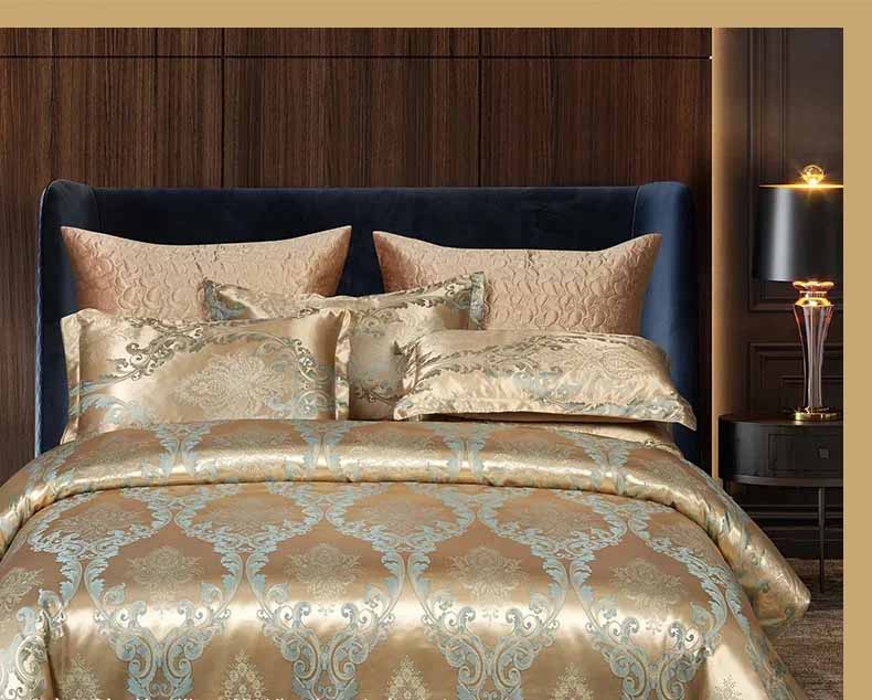 Ivory Wedding Bedding Set Jacquard Satin Silk Duvet Cover Luxury Duvet Covers