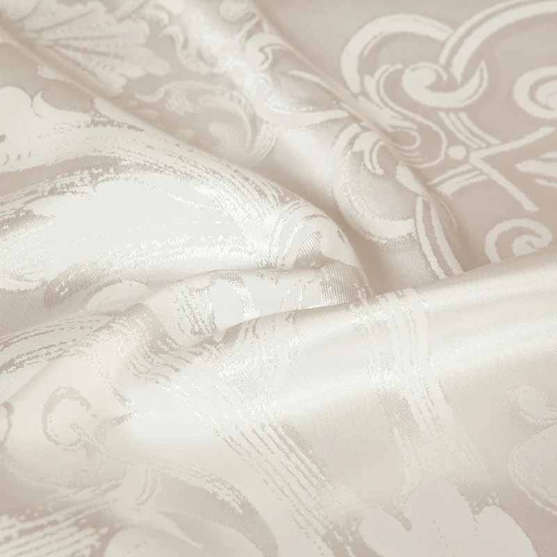 Silver Gold Satin Embroidered Duvet Cover Luxury Bedding Set