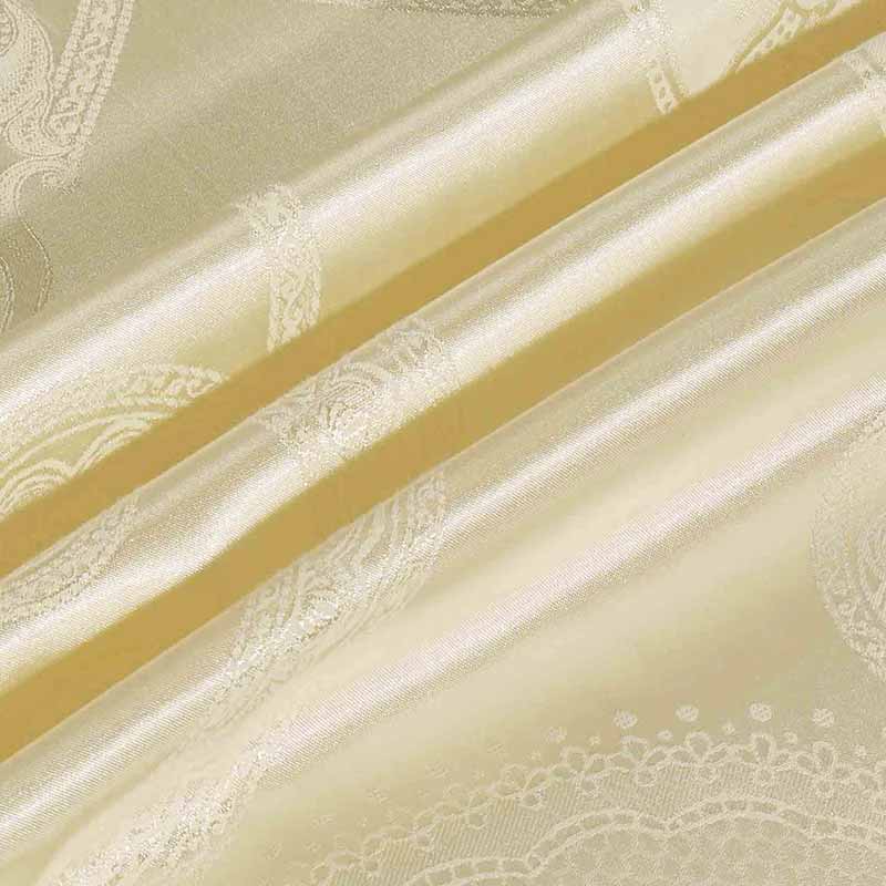 Silver Gold Satin Embroidered Duvet Cover Luxury Bedding Set